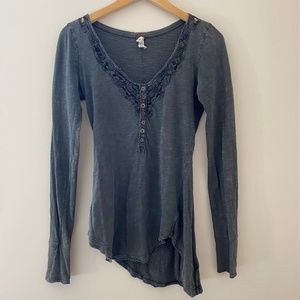 We The Free (Free People) Asymmetrical Long-Sleeve Top